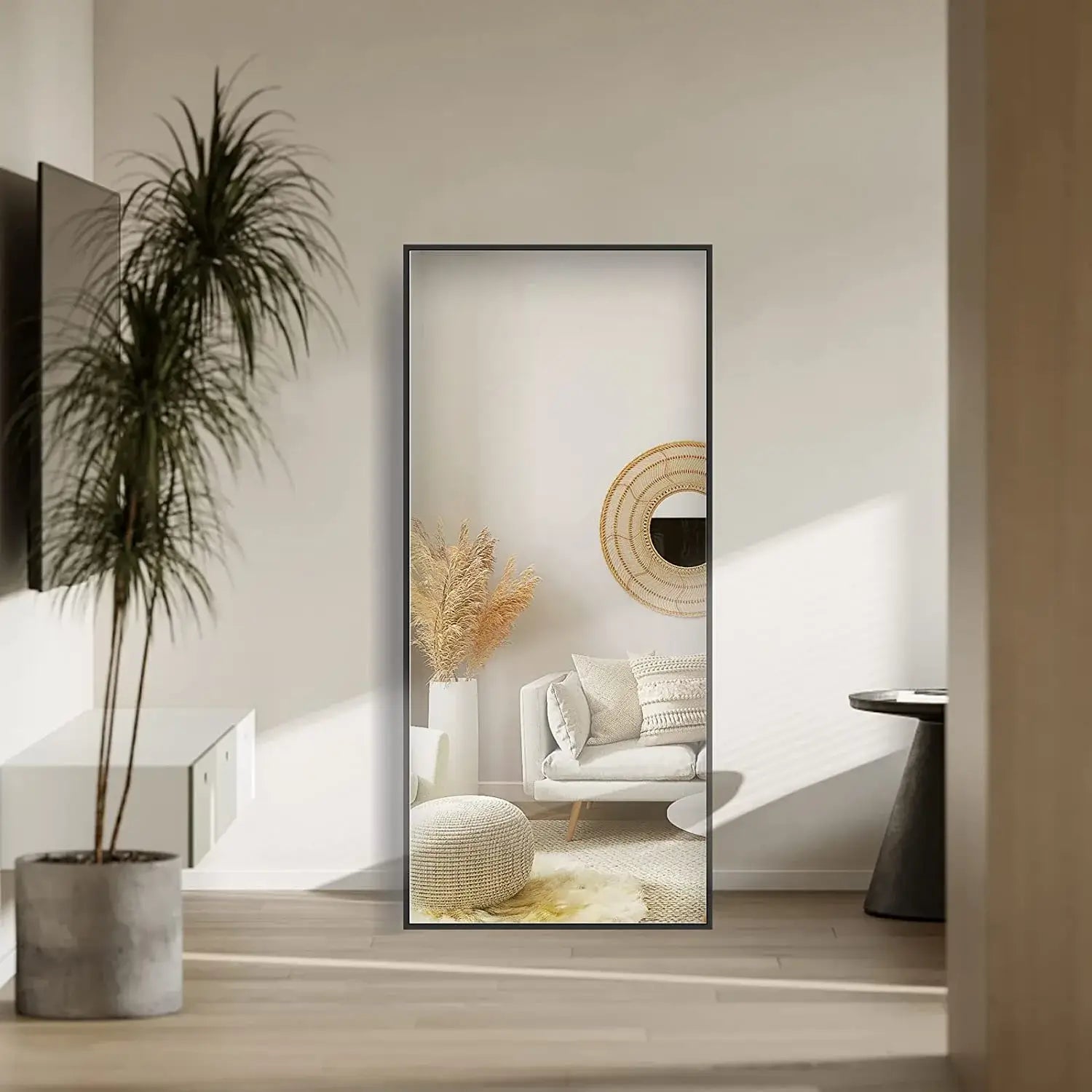 Specchio a figura intera sulla porta o sul muro, Specchio per camera da  letto salone spogliatoio 120x37cm Nero