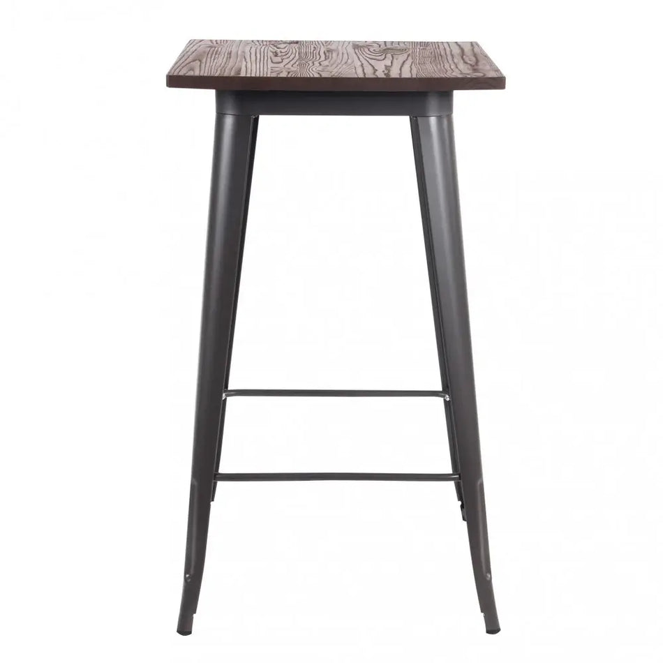 Tavolino Alto Antracite con Piano in Legno
