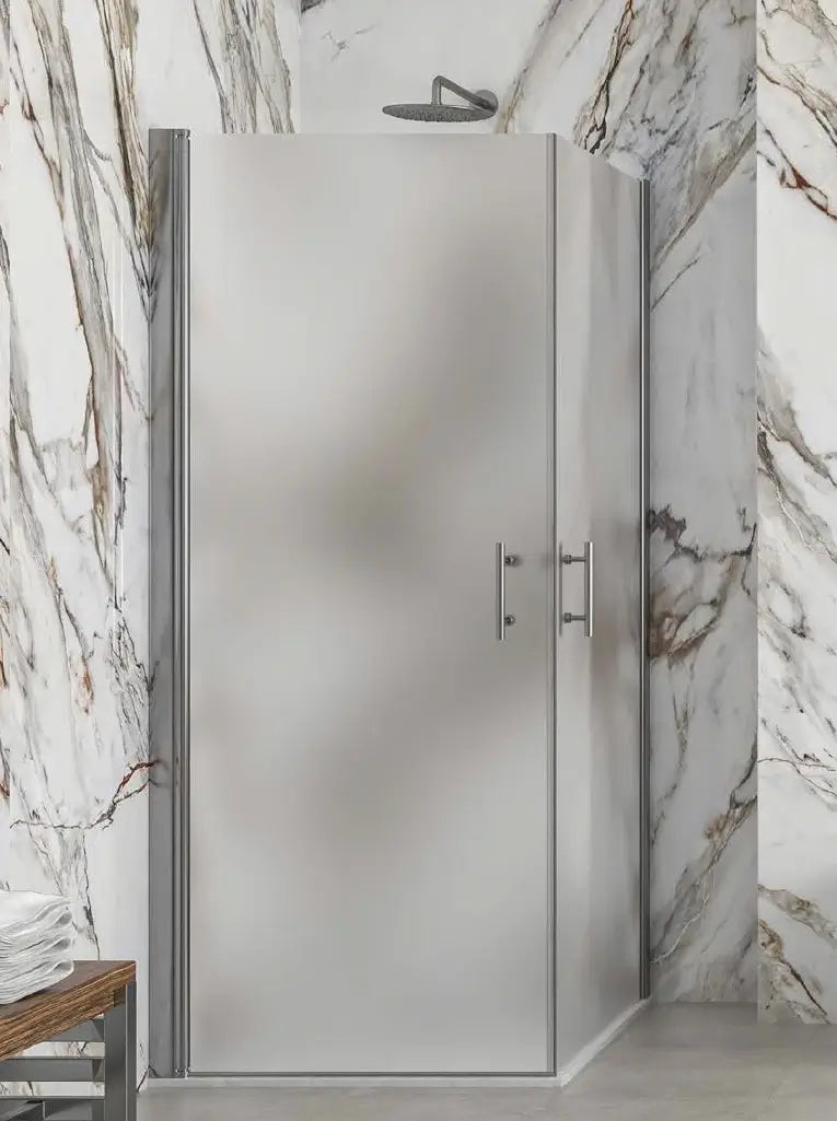 Box Doccia Satinato H200 Doppia Battente Totale Apertura Interna Esterna