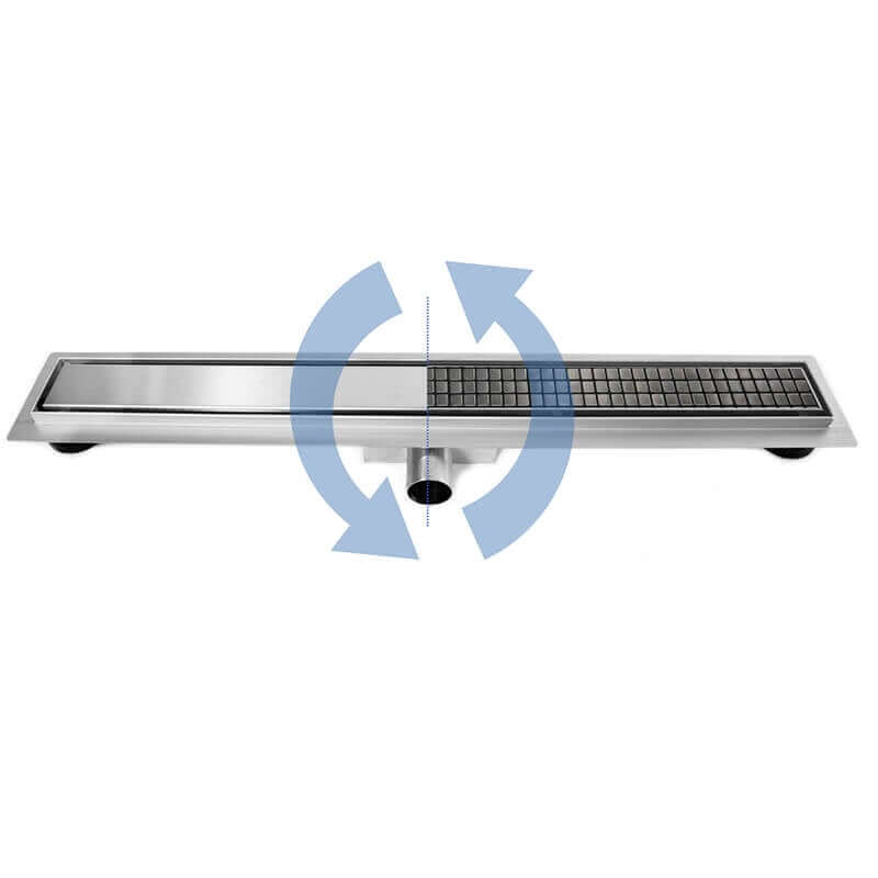 Canaletta Scarico Doccia Acciaio Inox 80cm | Griglia 2 In 1 Piastrellabile | Con Sifone E Tessuto Impermeabile - Foto 3