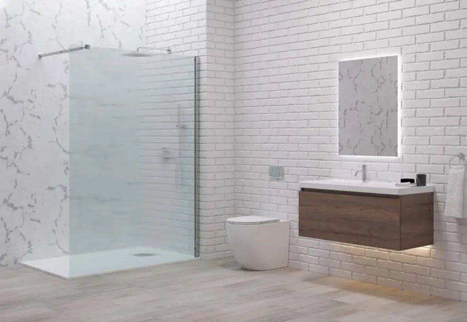 Parete Walkin H200cm Opaca 8mm Anticalcare Profili Cromo