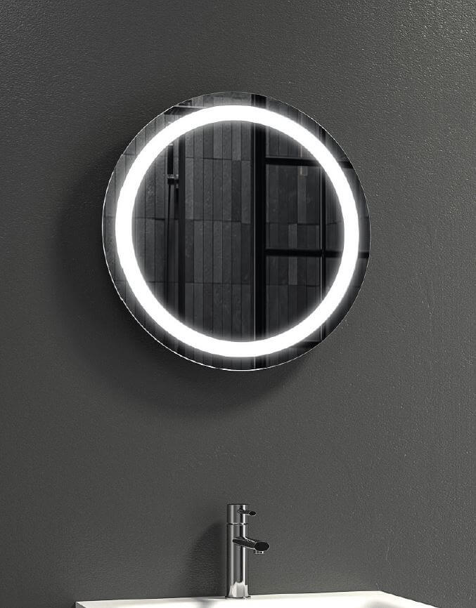 Costway Specchio rotondo da parete per il bagno con luci LED pulsante  intelligente, Specchio per il trucco impermeabile