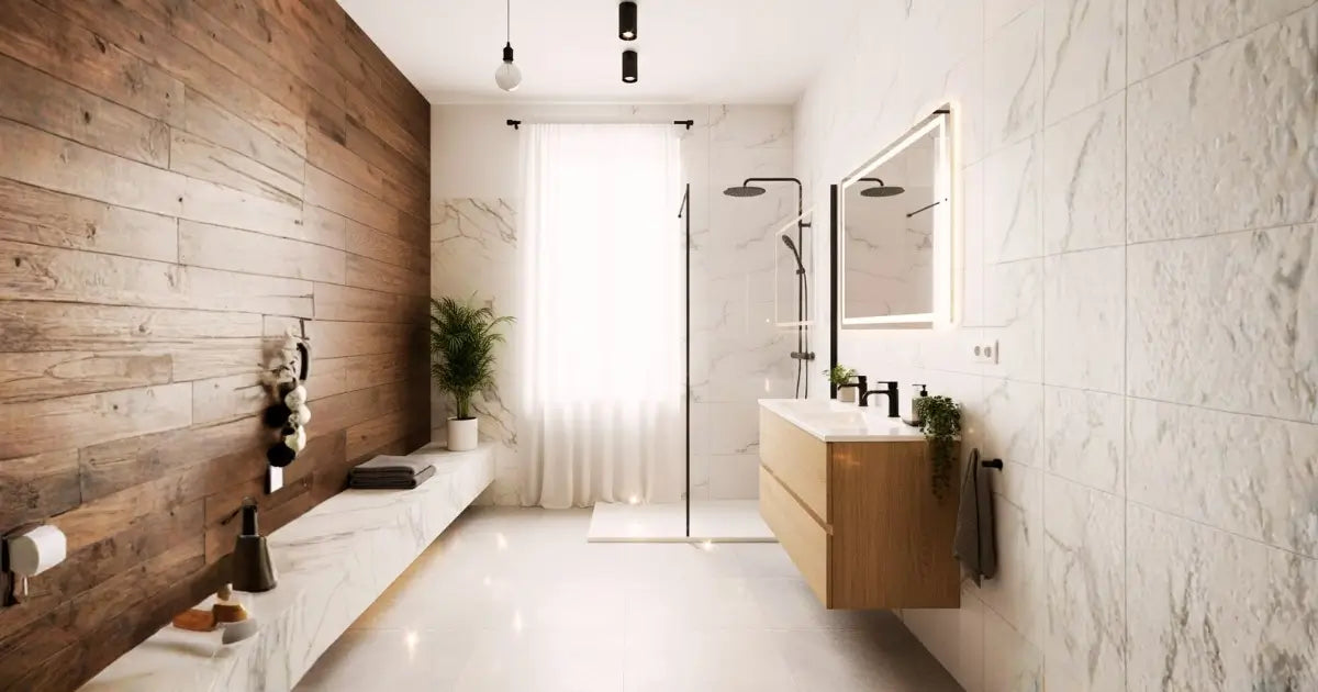 Bagno moderno ristrutturato con bonus bagno 2026 detrazione fiscale 50%