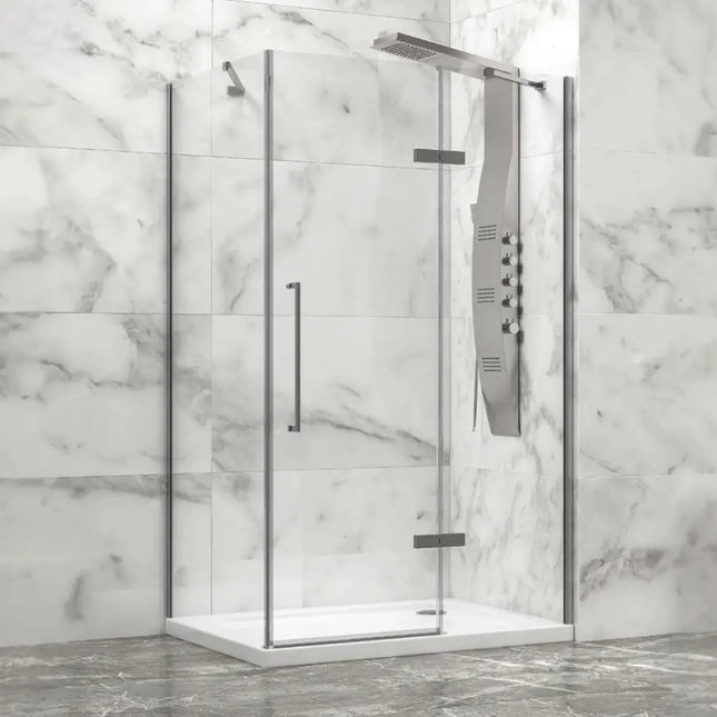 Box Doccia H200 Alluminio Spazzolato Trasparente 8mm Anticalcare