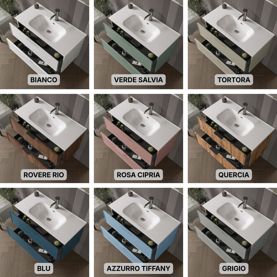 Composizione Bagno Sospesa 80cm - Zefira - Mobile Bagno TFT