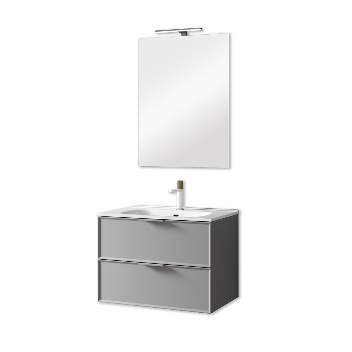 Composizione Bagno Sospesa 80cm - Zefira - Grigio - Mobile Bagno TFT