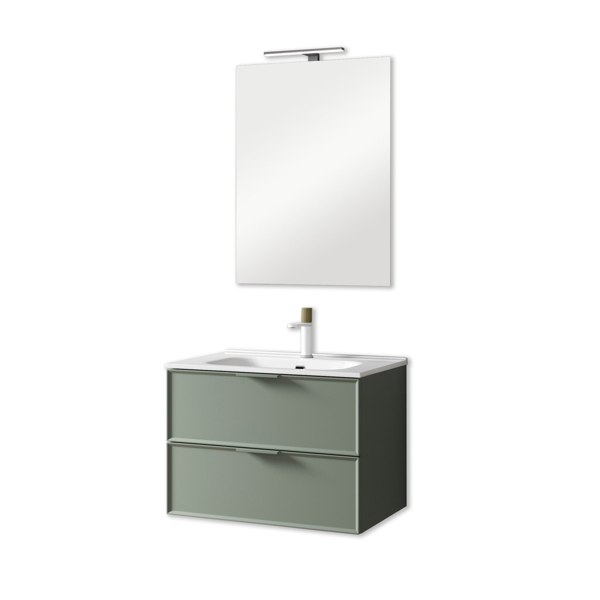 Composizione Bagno Sospesa 80cm - Zefira - Verde Salvia - Mobile Bagno TFT
