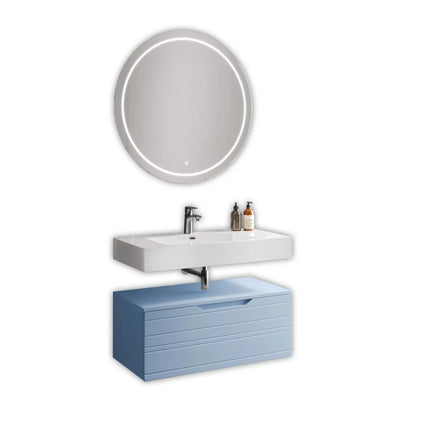 Composizione Bagno Sospesa 100cm Con Top Lavabo Scatolato - Solmira