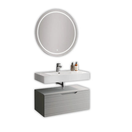 Composizione Bagno Sospesa 100cm Con Top Lavabo Scatolato - Solmira