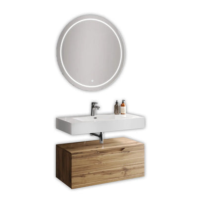 Composizione Bagno Sospesa 100cm Con Top Lavabo Scatolato - Solmira