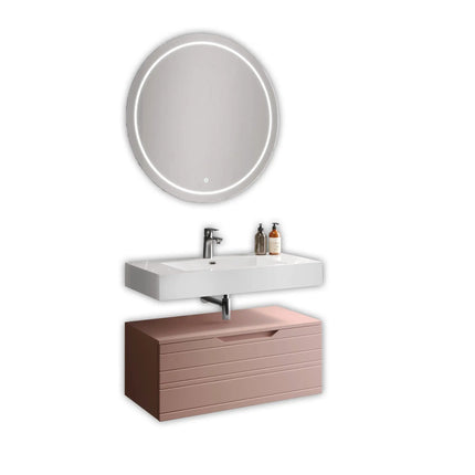 Composizione Bagno Sospesa 100cm Con Top Lavabo Scatolato - Solmira