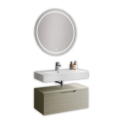Composizione Bagno Sospesa 100cm Con Top Lavabo Scatolato - Solmira