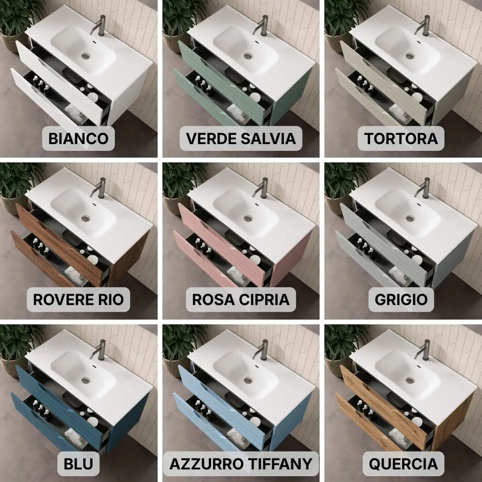 Composizione Bagno Sospesa 80cm - Solmira