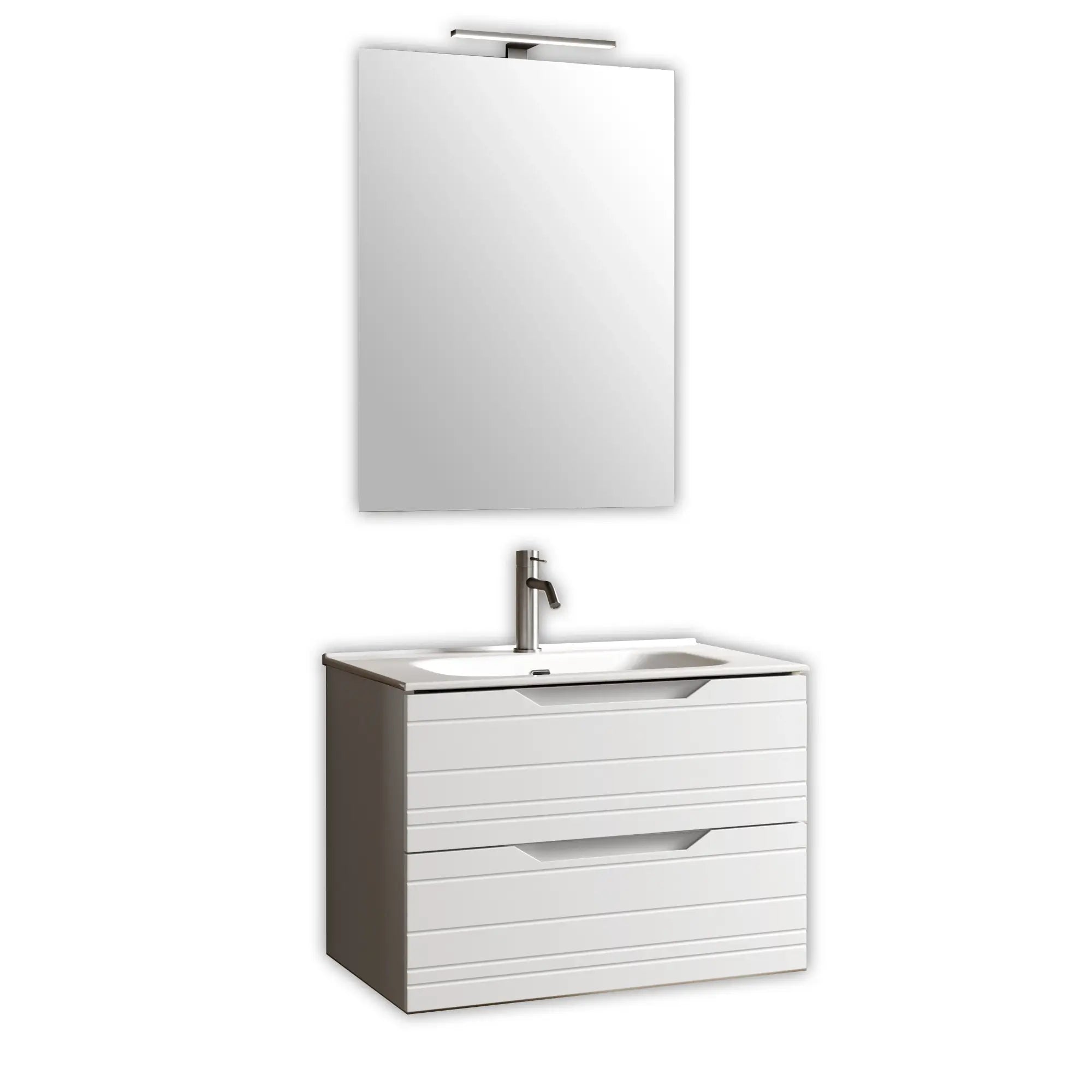 Composizione Bagno Sospesa 80cm - Solmira Bianco Opaco