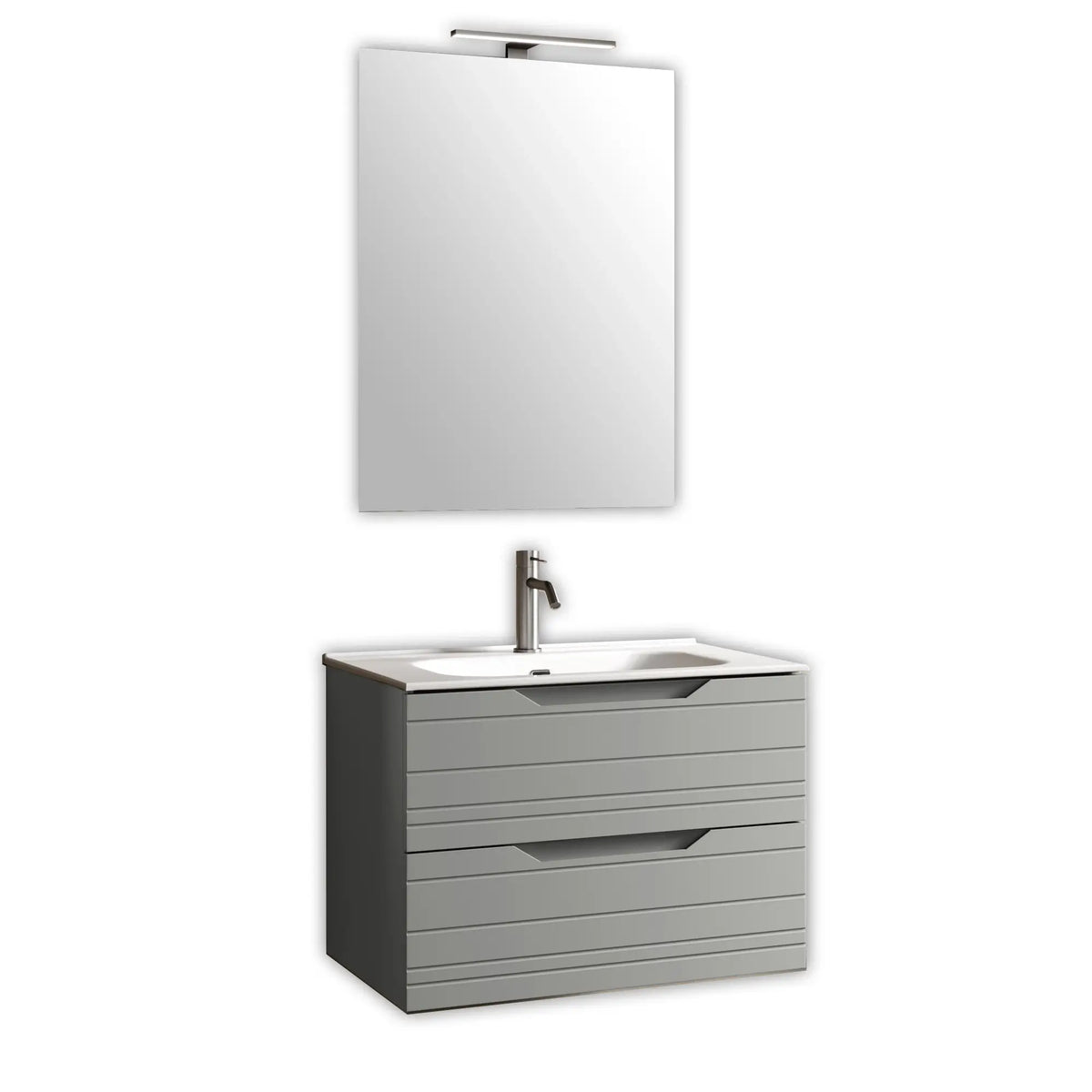 Composizione Bagno Sospesa 80cm - Solmira Grigio