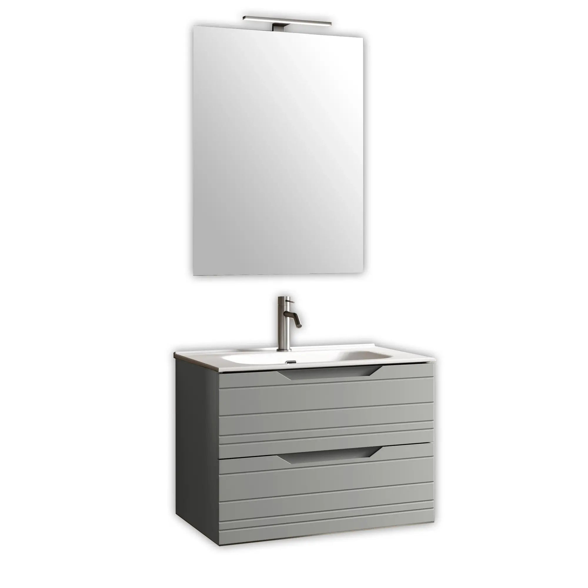 Composizione Bagno Sospesa 80cm - Solmira Grigio