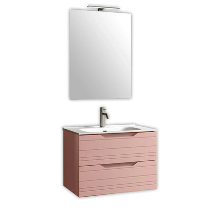 Composizione Bagno Sospesa 80cm - Solmira Rosa Cipria