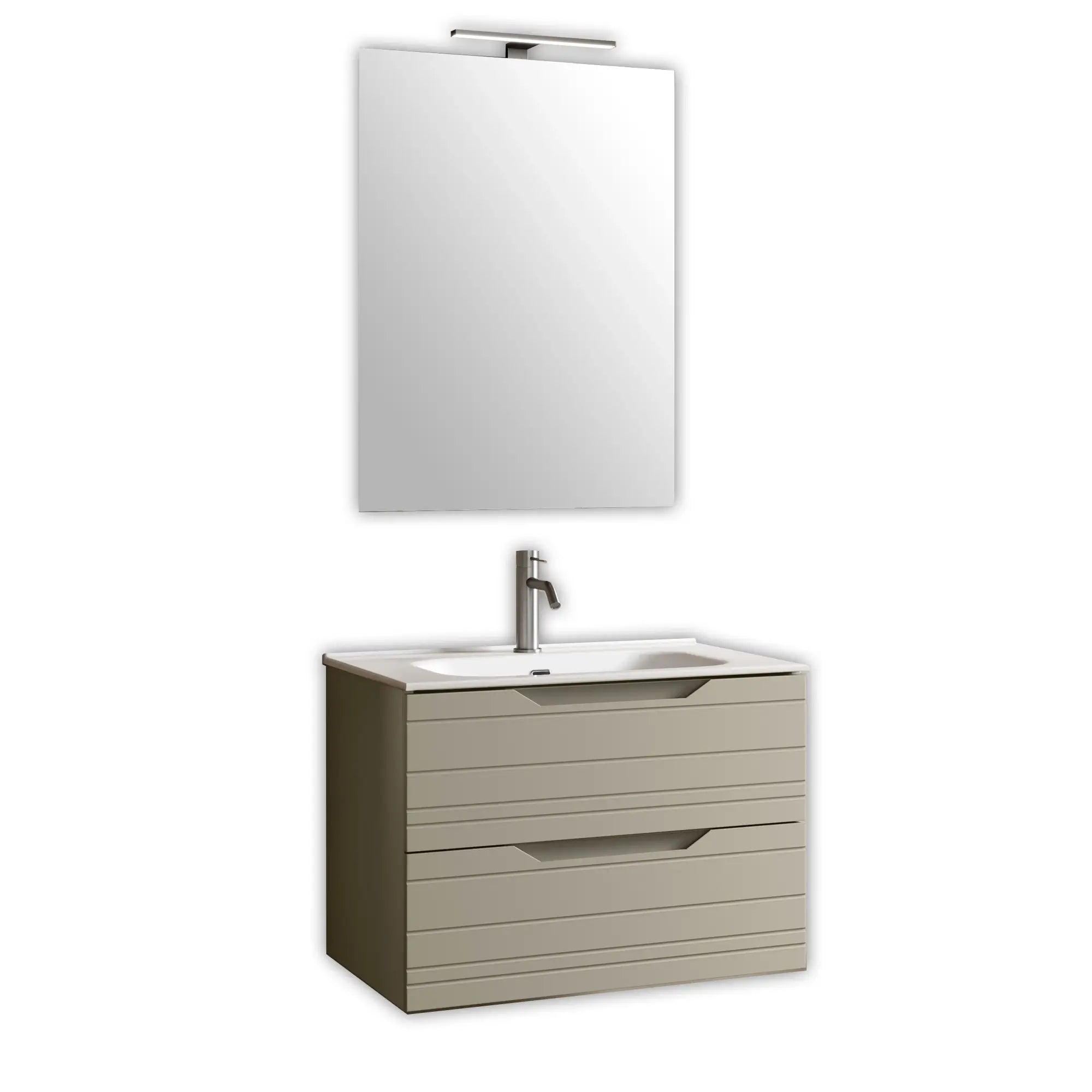 Composizione Bagno Sospesa 80cm - Solmira Tortora