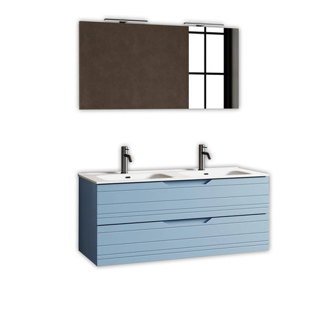 Composizione Bagno Sospesa 120cm Doppio Lavabo - Solmira