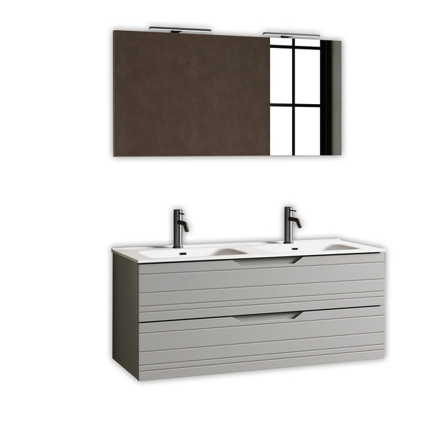 Composizione Bagno Sospesa 120cm Doppio Lavabo - Solmira