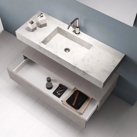 Composizione Bagno 90cm Con Vasca Integrata Cassetto E Specchio
