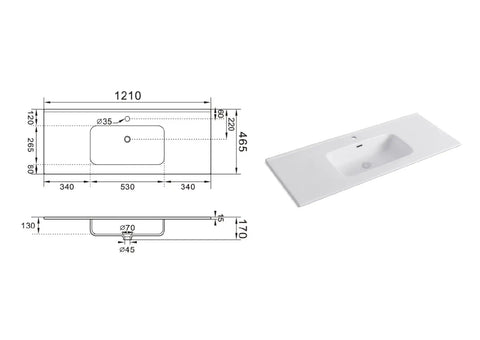 Composizione Bagno Sospesa 120cm - Solmira