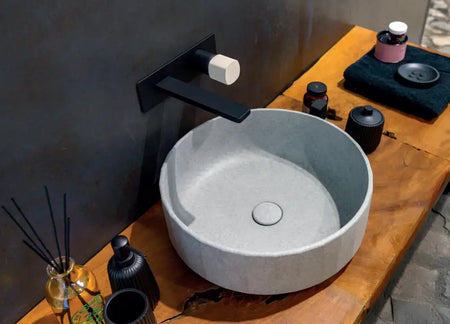 Lavabo Da Appoggio In Marmoresina - Castle Smoke Grey