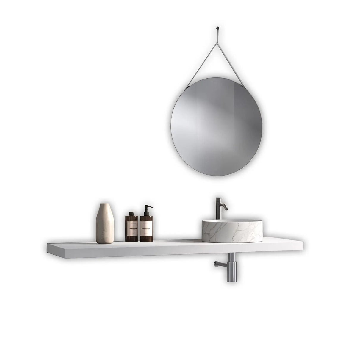 Composizione Bagno Completa Con Mensola Porta Lavabo 140cm - Mobile Bagno TFT