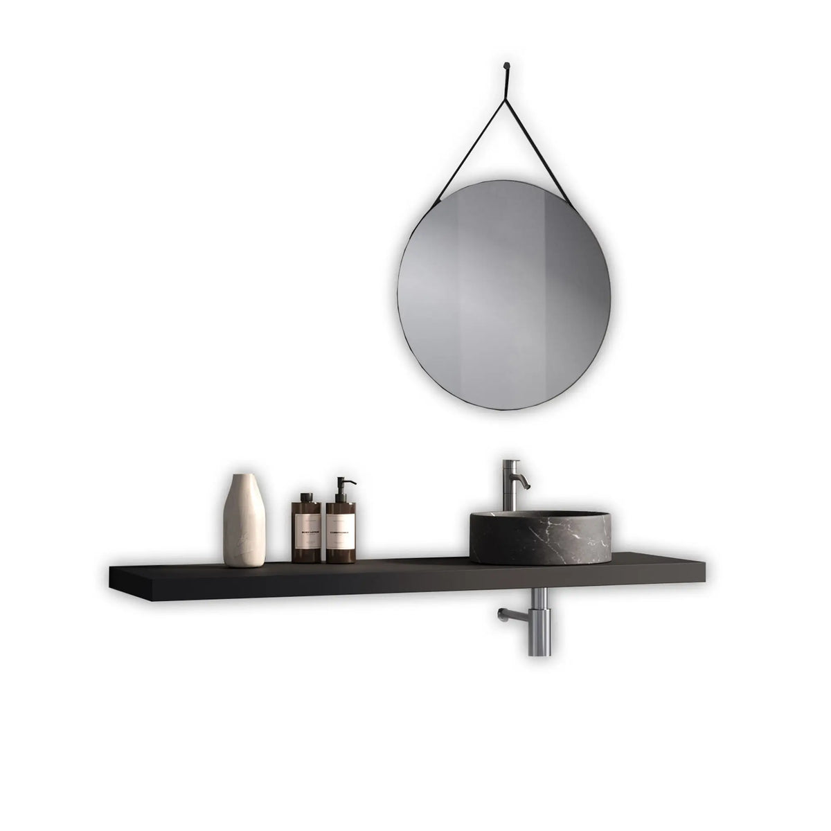 Composizione Bagno Completa Con Mensola Porta Lavabo 140cm - Mobile Bagno TFT