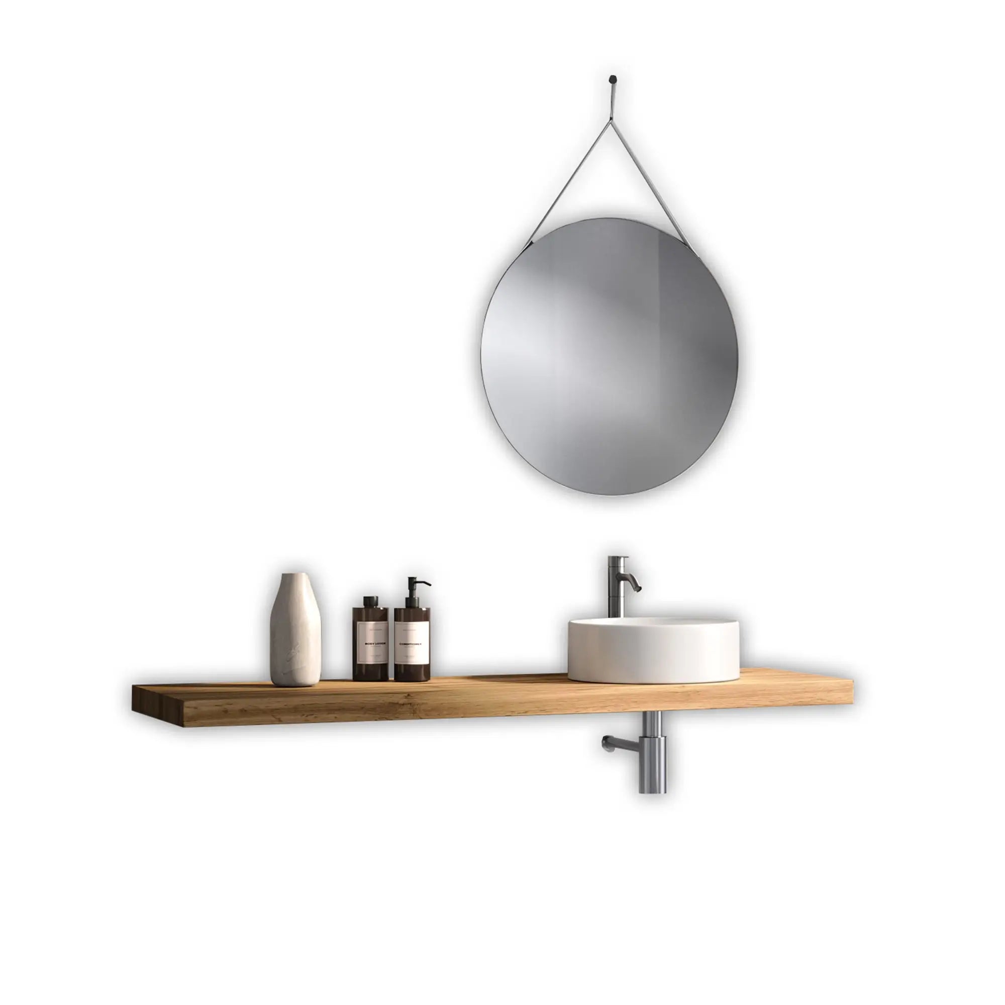 Composizione Bagno Completa Con Mensola Porta Lavabo 140cm - Mobile Bagno TFT