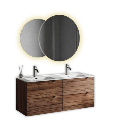 Composizione Bagno 120cm Sospesa 4 Cassetti Doppio Lavabo - Solmira