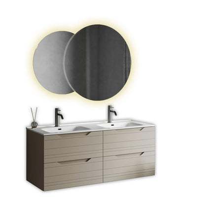 Composizione Bagno 120cm Sospesa 4 Cassetti Doppio Lavabo - Solmira