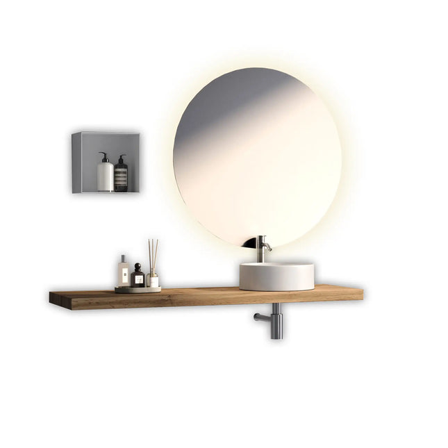 Composizione Bagno 140cm Con Mensola E Lavabo Da Appoggio