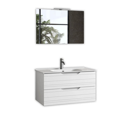 Composizione Bagno Sospesa 100cm - Solmira Bianco Opaco