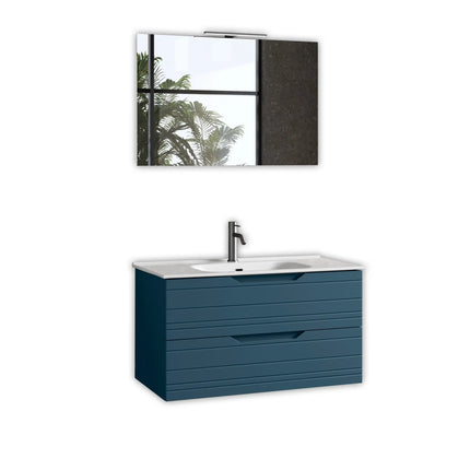 Composizione Bagno Sospesa 100cm - Solmira Blu