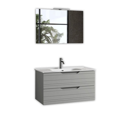 Composizione Bagno Sospesa 100cm - Solmira Grigio