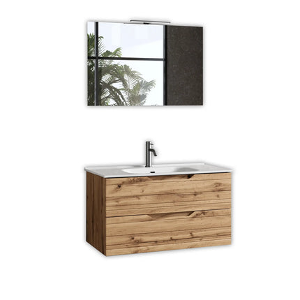 Composizione Bagno Sospesa 100cm - Solmira Quercia