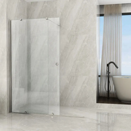 Parete Walk-In Scorrevole Profili Finitura Acciaio Spazzolato 8mm H195cm