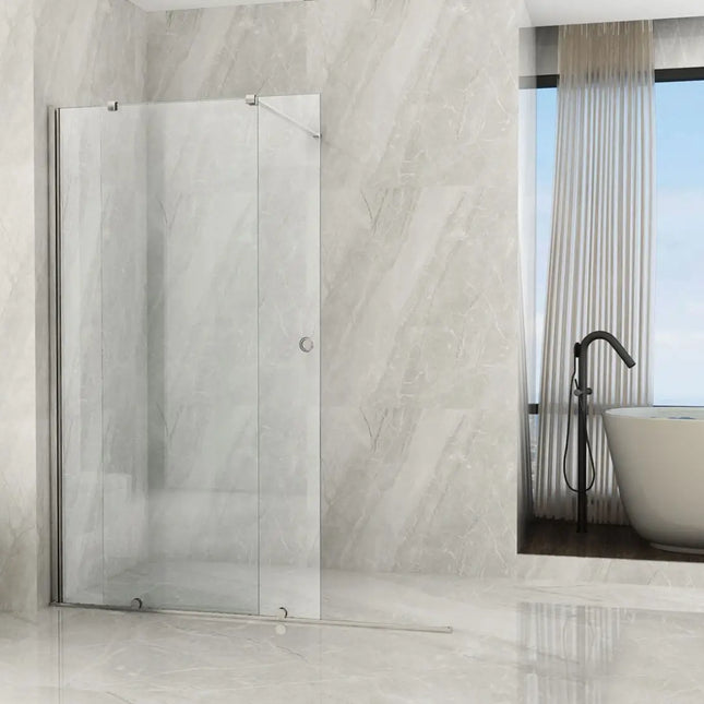 Parete Walk-In Scorrevole Profili Finitura Acciaio Spazzolato 8mm H195cm