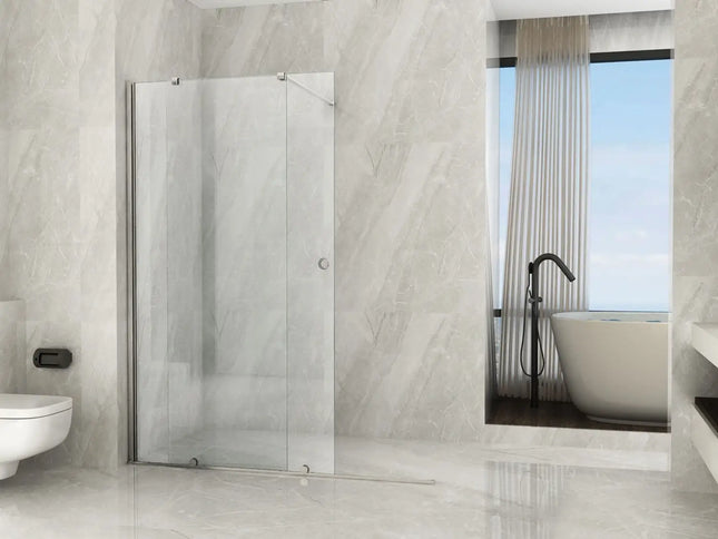 Parete Walk-In Scorrevole Profili Finitura Acciaio Spazzolato 8mm H195cm