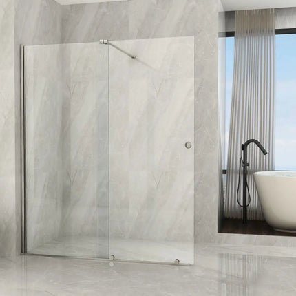 Parete Walk-In Scorrevole Profili Finitura Acciaio Spazzolato 8mm H195cm