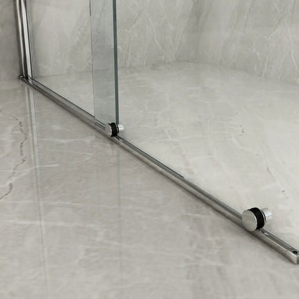 Parete Walk-In Scorrevole Profili Finitura Acciaio Spazzolato 8mm H195cm