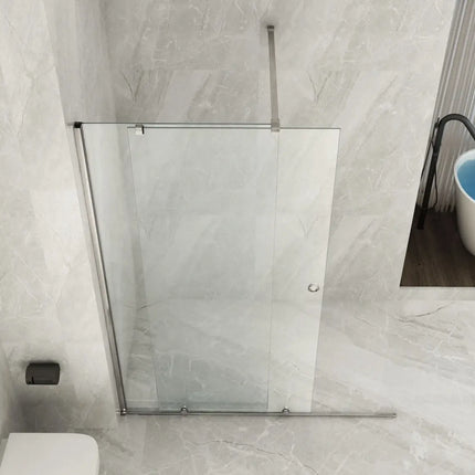 Parete Walk-In Scorrevole Profili Finitura Acciaio Spazzolato 8mm H195cm