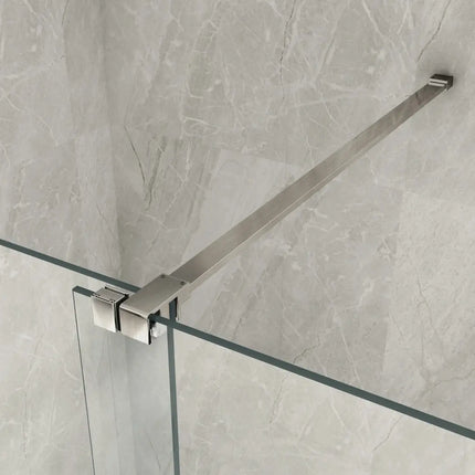 Parete Walk-In Scorrevole Profili Finitura Acciaio Spazzolato 8mm H195cm