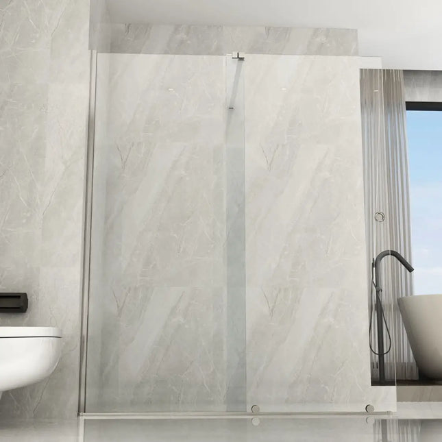 Parete Walk-In Scorrevole Profili Finitura Acciaio Spazzolato 8mm H195cm