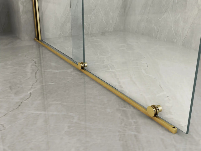 Parete Doccia Walk-In Scorrevole Profili Oro 8mm H195cm