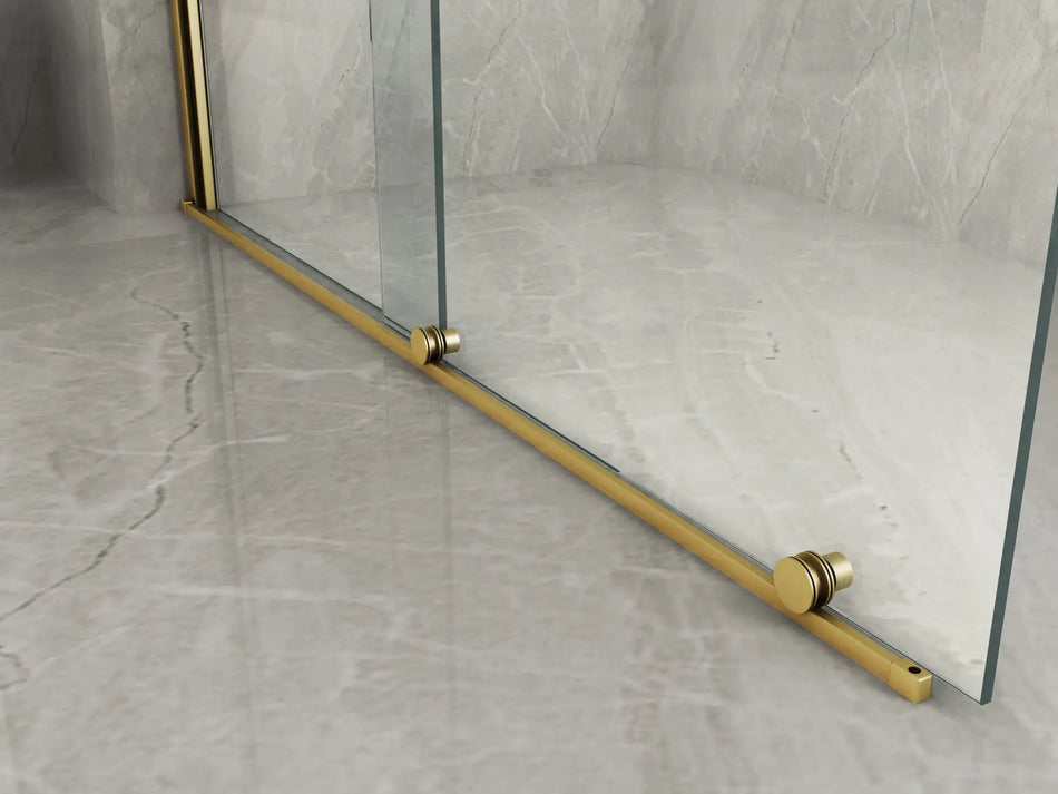 Parete Doccia Walk-In Scorrevole Profili Oro 8mm H195cm
