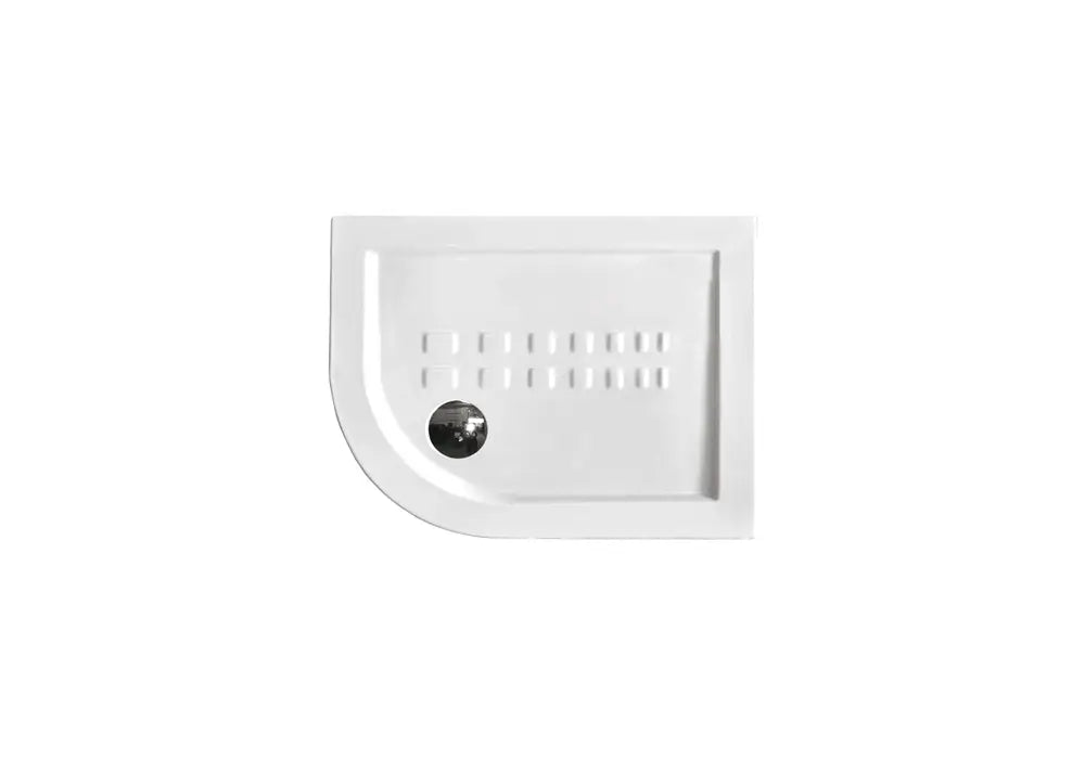 Piatto Doccia Semicircolare Ceramica Bianca H5.5cm - Althea ITO 72x90 Sinistro - Raggio 38 cm