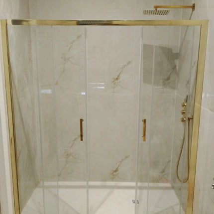 Porta Doccia Profili Oro Doppia Scorrevole H190 Trasparente