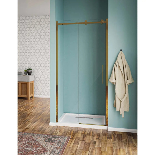 Porta Doccia Oro Scorrevole H190 Trasparente 8mm Acciaio Inox